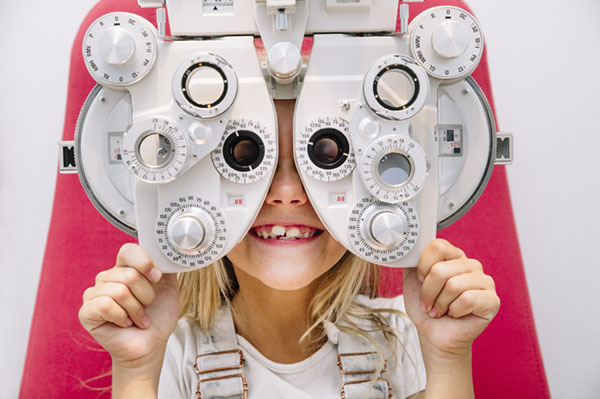 Child at eye exam